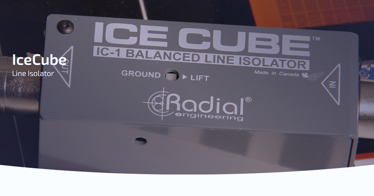 Radial IceCube IC-1 è un isolatore di linea bilanciato: semplicemente inserendolo nel percorso del segnale si eliminano rapidamente ronzii e fruscii in un sistema audio.