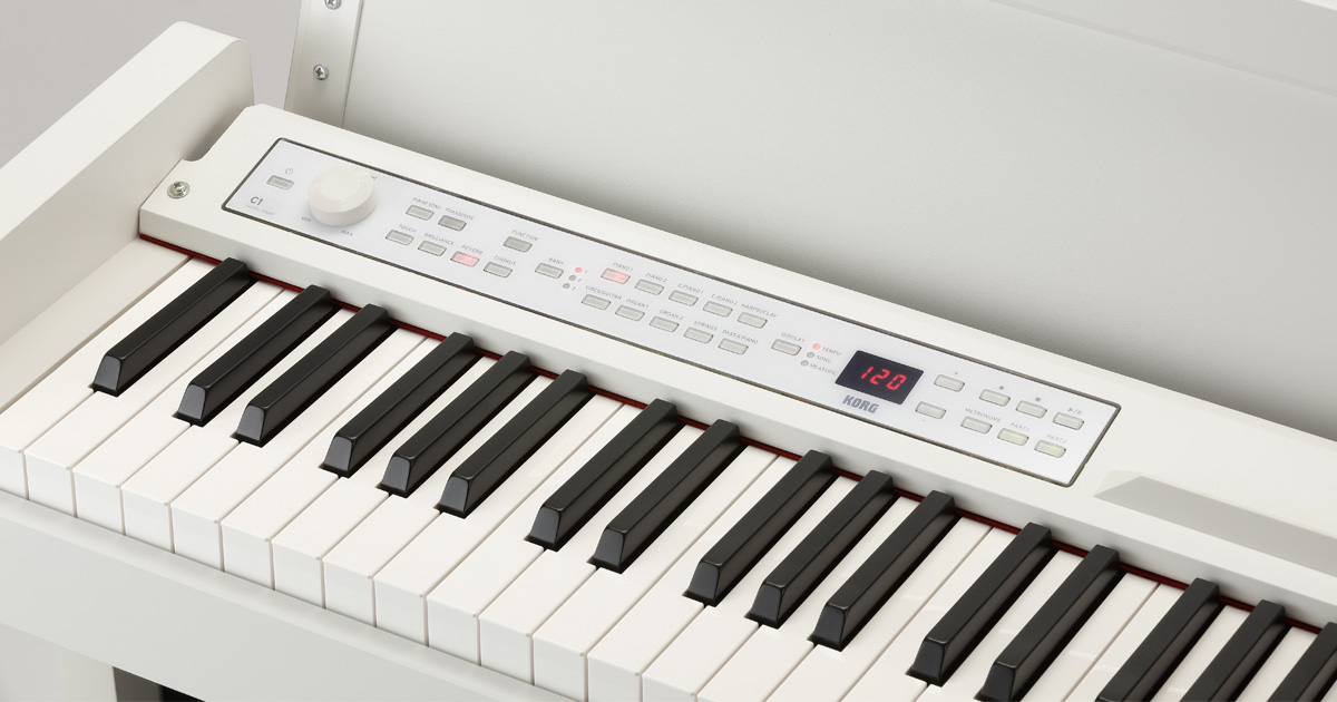 C1-WH adotta la tastiera 88 tasti pesati RH3 Hammer Action 3, che riproduce l'azione meccanica di un piano a coda, compresa la variazione di tocco causata dalla diversità di massa dei martelli C1-WH adotta la tastiera 88 tasti pesati RH3 Hammer Action 3, che riproduce l'azione meccanica di un piano a coda, compresa la variazione di tocco causata dalla diversità di massa dei martelli