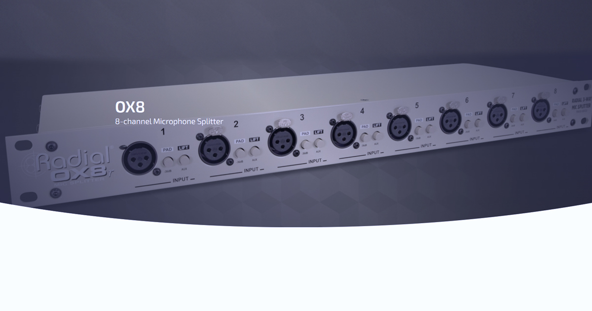 OX8 di Radial è uno splitter microfonico passivo in formato Rack 19'' 8 canali