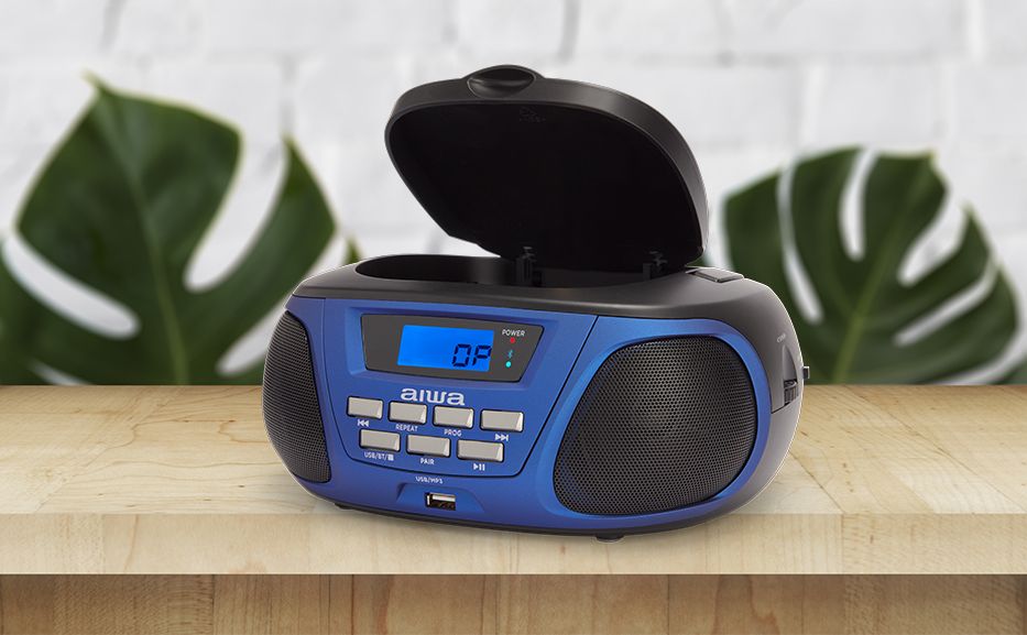 BBTU-300BL Player multifunzione con riproduzione di CD/CD-R/CDR/RW/MP3, CD con caricamento dall'alto, streaming da porta USB di file Mp3, Tuner Radio AM/FM, 2,5 W d'uscita Stereo