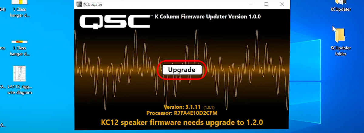 una volta collegato il KC 12 al computer, il software sarà in grado di riconoscere in automatico la versione del firmware installata e, se necessario, da questa schermata potremo avviare la procedura di aggiornamento di quest'ultimo