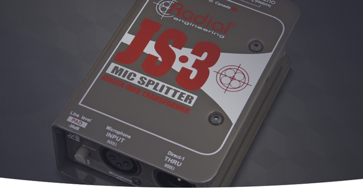 JS3™ di RADIAL ENGINEERING è uno splitter microfonico bilanciato ad alte prestazioni progettato per ripartire lo stesso segnale su tre destinazioni contemporaneamente, tramite due uscite isolate da trasformatore Jensen e una diretta.