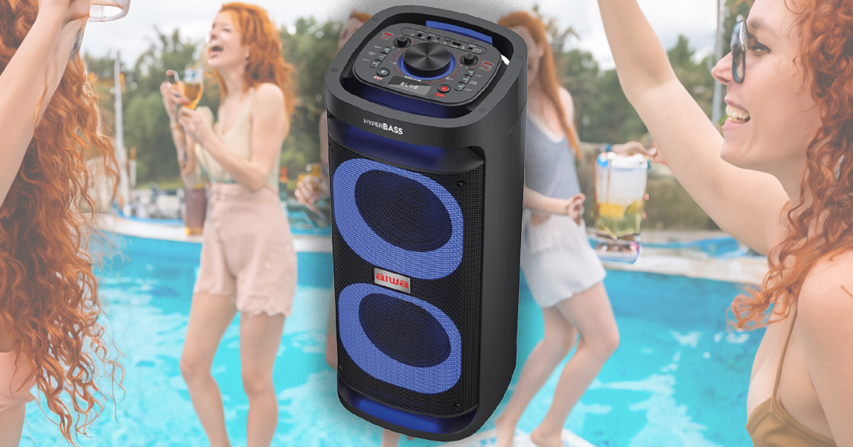 AIWA KBTUS-D800 è il Party Speaker ideale per chi desidera combinare potenza e versatilità in un unico dispositivo compatto e portatile. Con una potenza massima di 800W e un sistema a doppio woofer, questo altoparlante garantisce un audio avvolgente, perfetto per feste, eventi all’aperto o sessioni di karaoke.