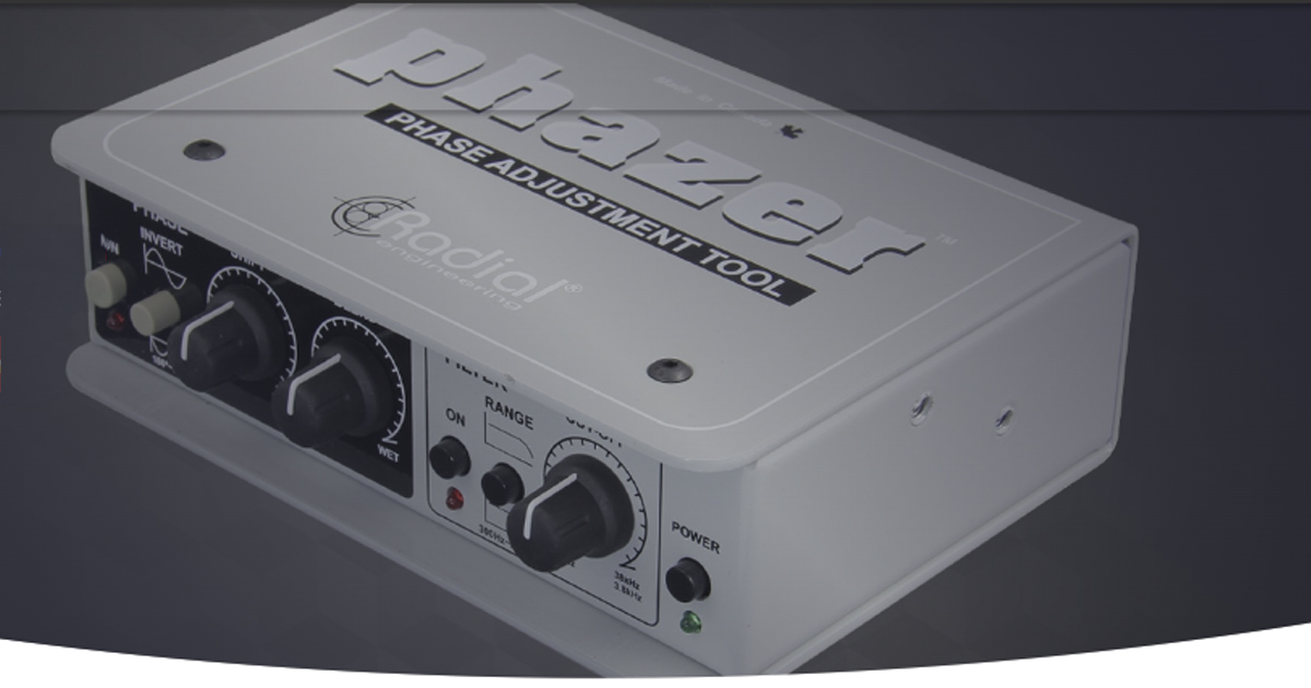 Phazer di RADIAL ENGINEERING è un regolatore di fase che somma due segnali di linea utilizzando circuiti analogici di classe A, allineando in modo rapido e preciso la fase del segnale migliorando l'intellegibilità e la timbrica della sorgente collegata.