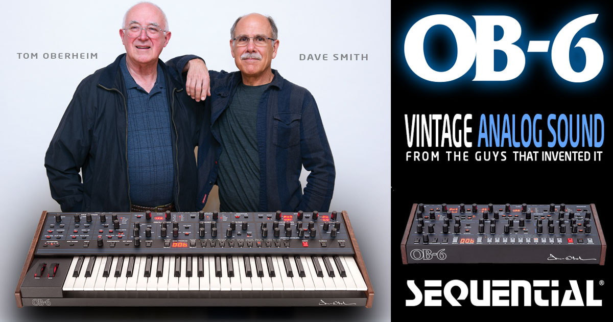 Sequential OB6 è un sintetizzatore polifonico a tastiera nato dalla collaborazione tra Tom Oberheim e Dave Smith, nel quale il leggendario suono Oberheim e il filtro due poli del SEM si uniscono ad uno strumento moderno con sequencer polifonico e due effetti digitali di qualità studio.