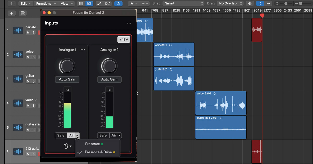 Nuova doppia funzione Air nelle interfacce audio USB Focusrite Scarlett 4 th: curva di equalizzazione analogica per aggiungere la presenza tipica delle Console storiche dell'azienda Inglese e saturazione DSP based. 