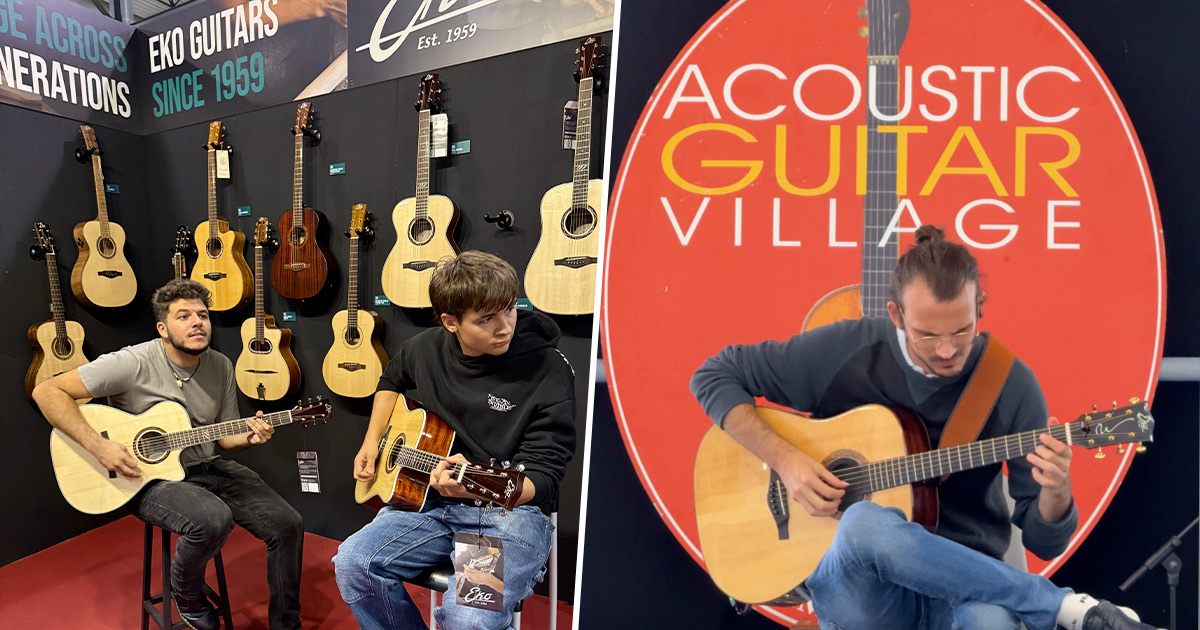 Scopri i dettagli dello stand Eko Guitars al Acoustic Guitar Village 2025