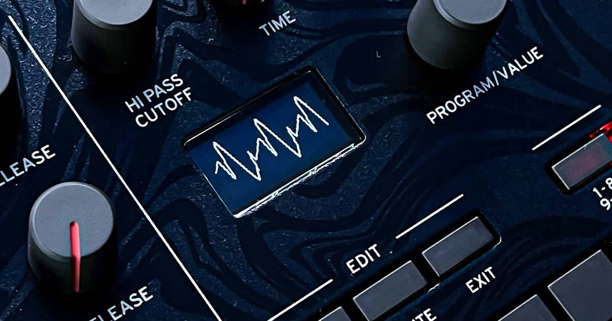 L’oscilloscopio in tempo reale sul display OLED del Korg minilogue Bass: ottimo per un feedback visivo nel sound design