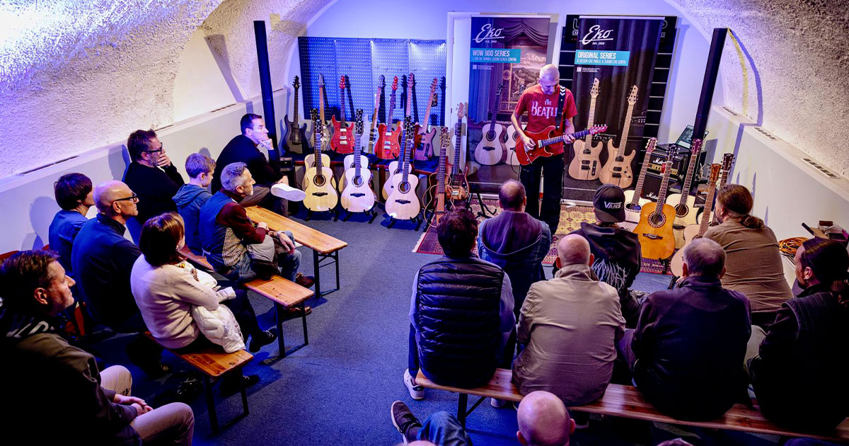 Guarda le foto della tappa presso Musicland del Excellence Experience tour 2025 di Eko Guitars Guarda le foto della tappa presso Musicland del Excellence Experience tour 2025 di Eko Guitars
