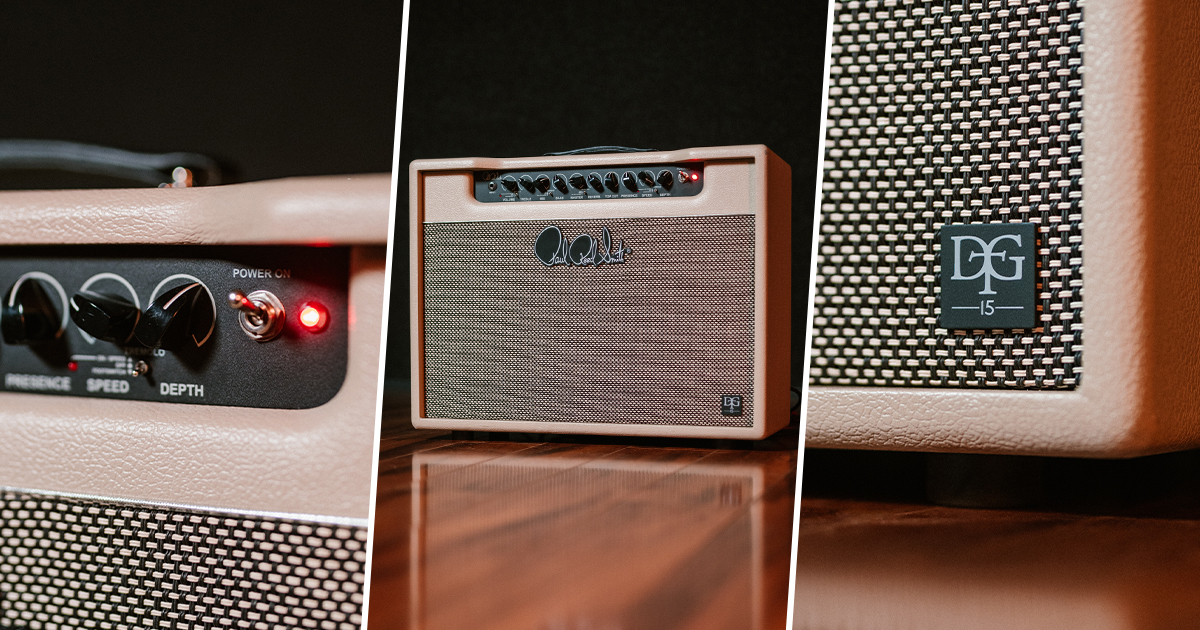 Arriva in versione combo l'amplificatore signature di David Grissom: il DGT 15 Combo 1x12. Monta un cono da 12 pollici Celestion Vintage 30, ed è dotato di boost, riverbero e tremolo.