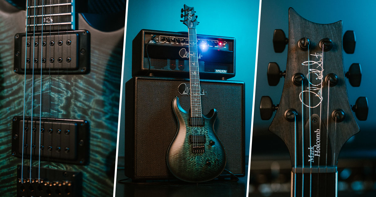 La PRS Mark Holcomb entra dal 2025 nella famiglia Core in diverse colorazioni: questa mostrata in foto è in colorazione Cobalt Smokeburst.