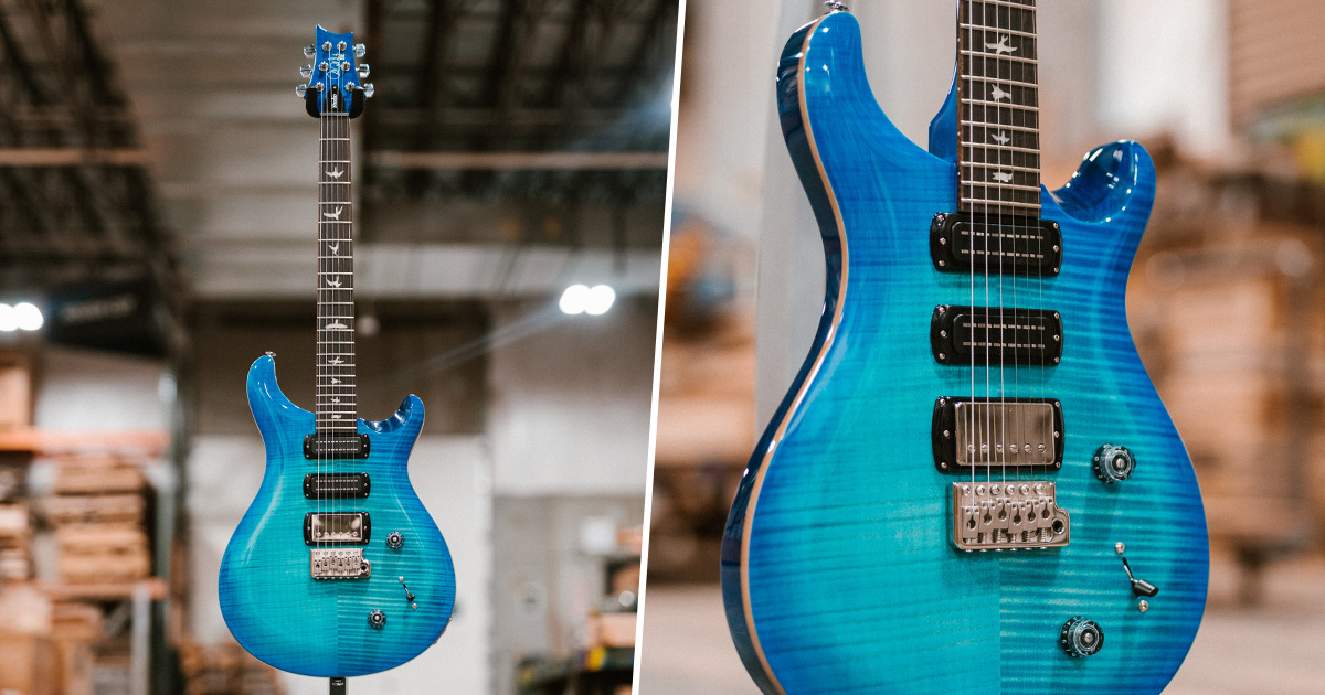 La PRS SE Studio offre una versatile configurazione di pickup, con un humbucker 58/15 S e due PRS Narrowfield DD S, e abbina un top in Acero figurato a un corpo in Mogano.