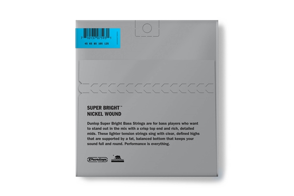 Dunlop - DBSBN45125 Super Bright Nickel Wound, Medium Set/5