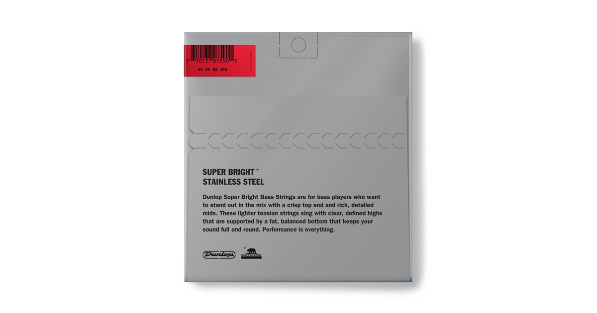 Dunlop DBSBS45105 Super Bright Stainless Steel, Medium Set/4