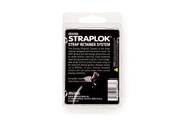 Dunlop - SLS1103BK Straplok Original Strap Retainer System, Black