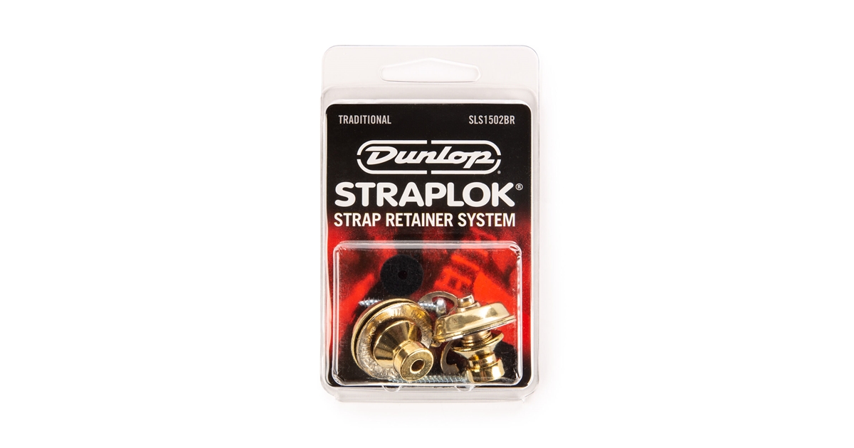 Dunlop SLS1502BR Straplok Traditional Strap Retainer System, Brass