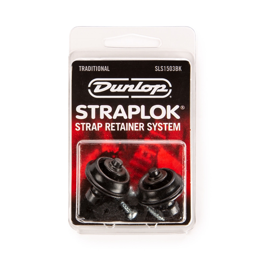 Dunlop SLS1503BK Straplok Traditional Strap Retainer System, Black