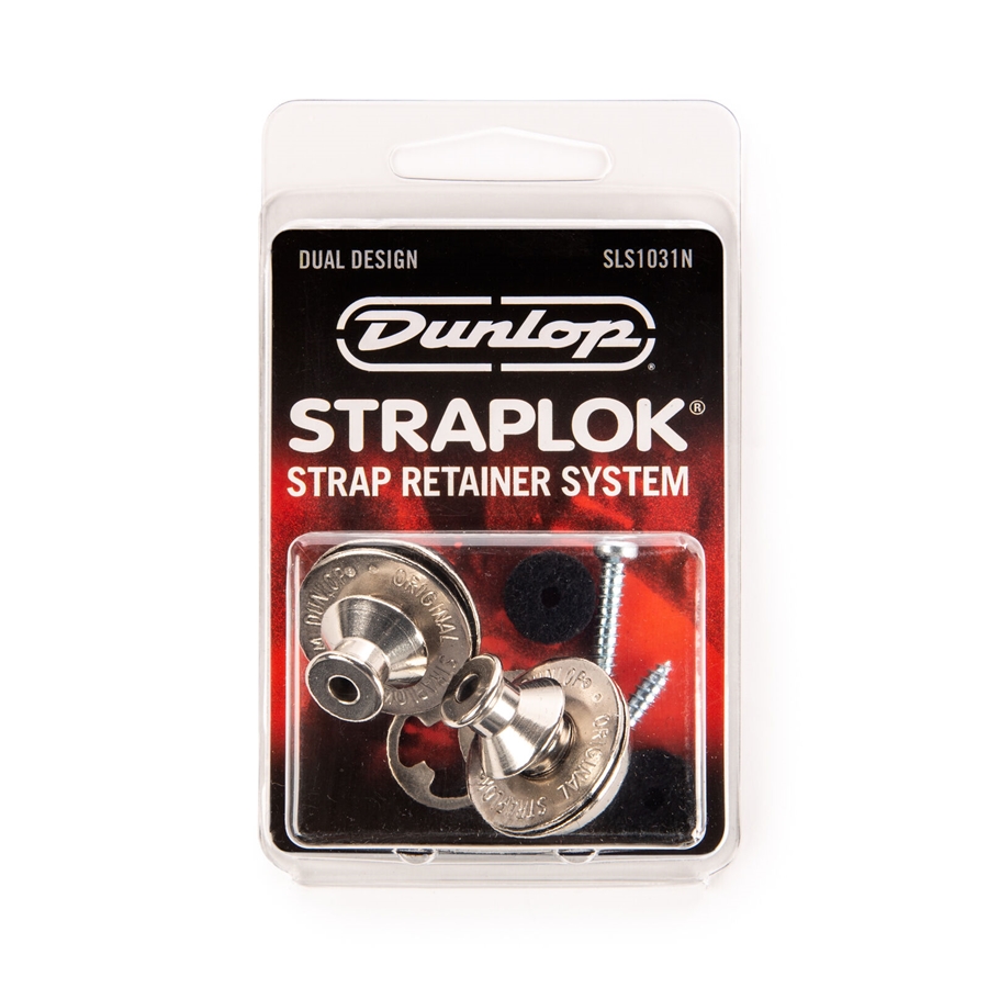 Dunlop SLS1031N Straplok Dual Design Strap Retainer System, Nickel