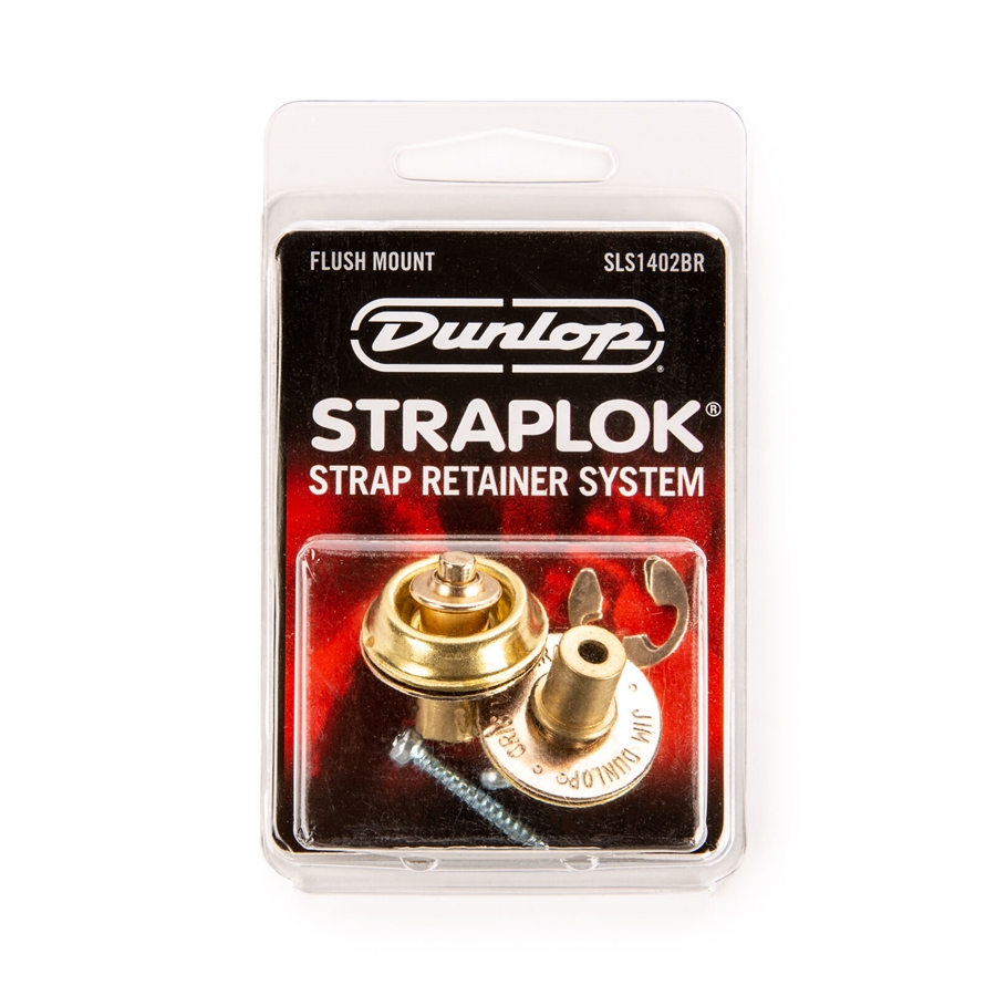 Dunlop SLS1402BR Straplok Flush Mount Strap Retainer System, Brass