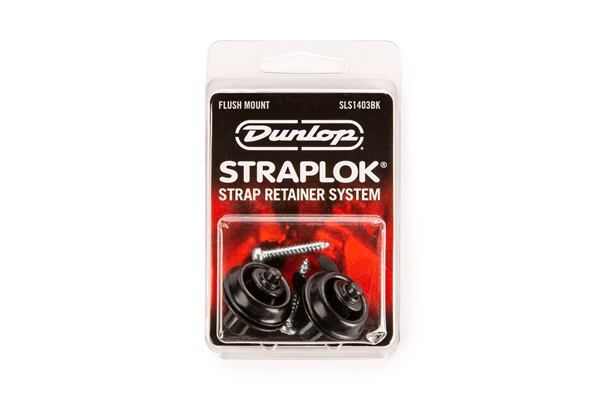 Dunlop - SLS1403BK Straplok Flush Mount Strap Retainer System, Black