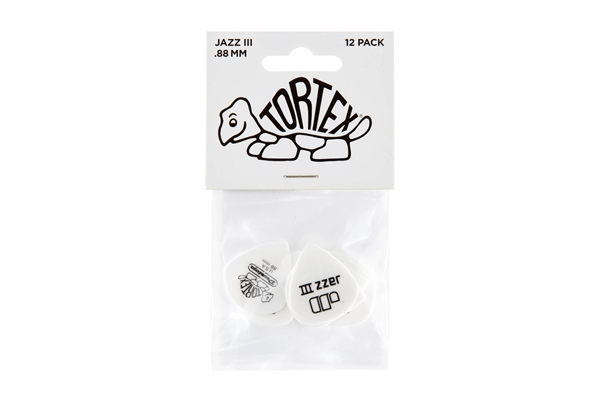 Dunlop 478P.088 TORTEX WHITE JAZZ III, .88MM