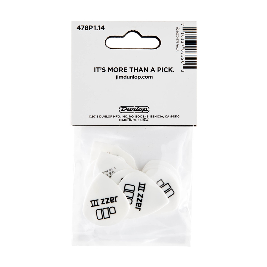 Dunlop 478P1.14 TORTEX WHITE JAZZ III, 1.14MM