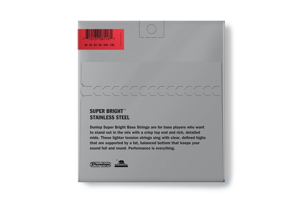 Dunlop - DBSBS30130 Super Bright Stainless Steel, Medium Set/6