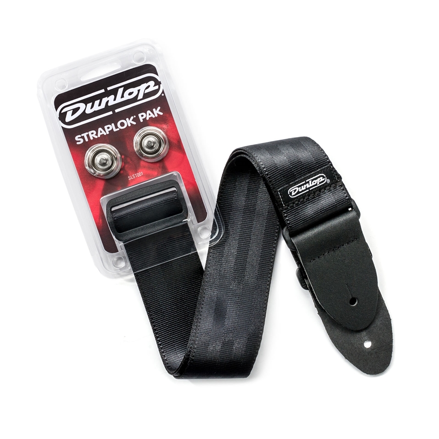Dunlop SLST001 Straplok Pack, Nickel Dual Design Straplok & Strap