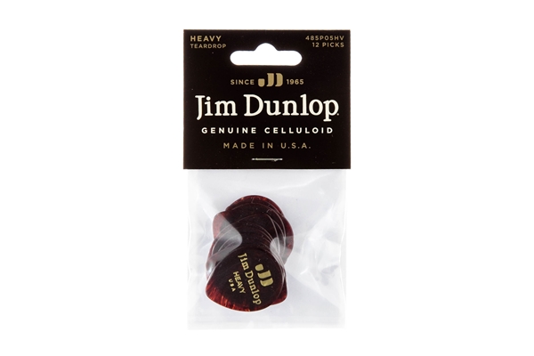 Dunlop - 485P-05HV Celluloid Teardrop, Shell Heavy Player's Pack/12