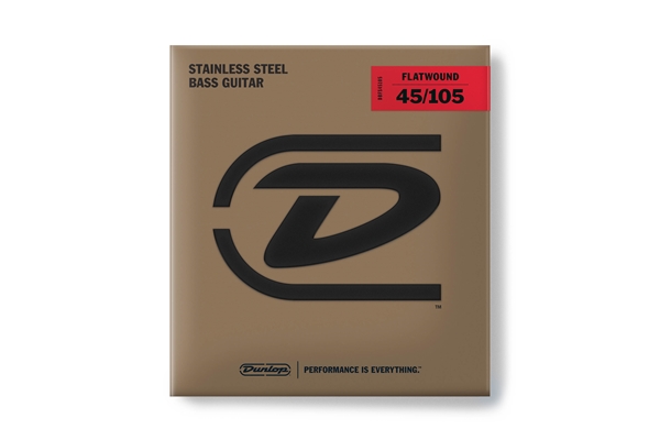 Dunlop - DBFS45105 Corde Flatwound per basso 45-105 Medium-4/Set