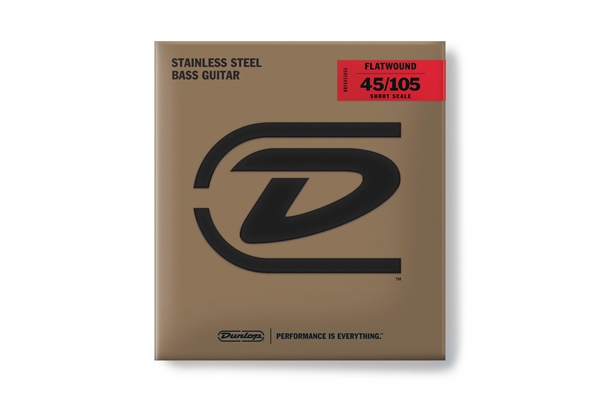 Dunlop - DBFS45105S Corde basso Flatwound Scala corta Set/4