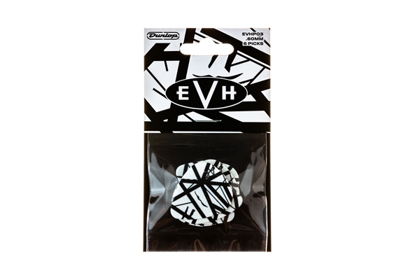 Dunlop - EVHP03 EVH Max Grip White With Black Stripes 0.60 mm Pack/6