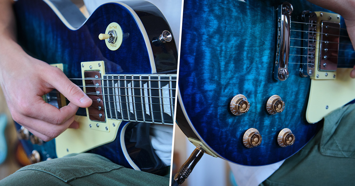 Eko Guitars VL-480 See Thru Blue Quilted