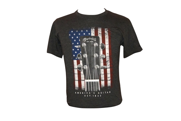 Martin & Co. - 18CM0132L T-Shirt American Flag, Charcoal, L