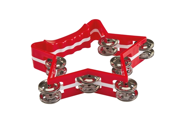Eko Drums - TB 03 Tamburello in plastica a forma di stella - Rosso