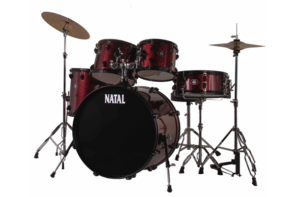 Natal  - DNA F22 5 pezzi Red Sparkle - Black Hardware