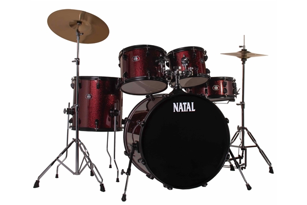 Natal  - DNA F22 5 pezzi Red Sparkle - Black Hardware