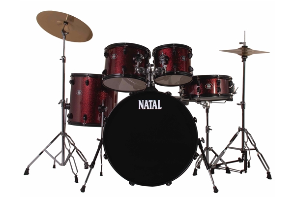 Natal  - DNA F22 5 pezzi Red Sparkle - Black Hardware