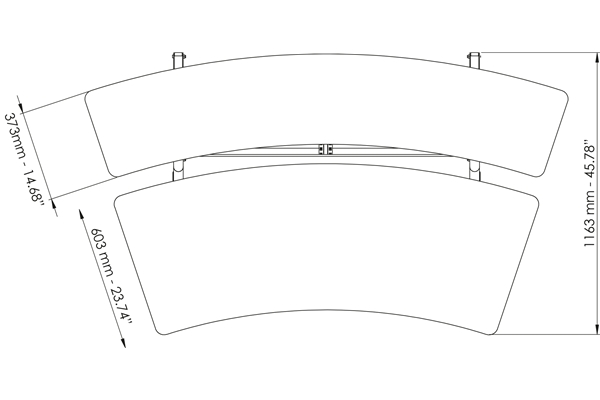 Quik Lok - Z/630 BK Workstation a 2 Ripiani Finitura Black