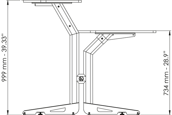 Quik Lok - Z/630 BK Workstation a 2 Ripiani Finitura Black