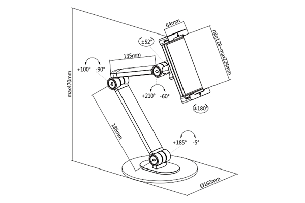 Quik Lok - TST/001 Supporto da Tavolo per Smartphone e Tablet