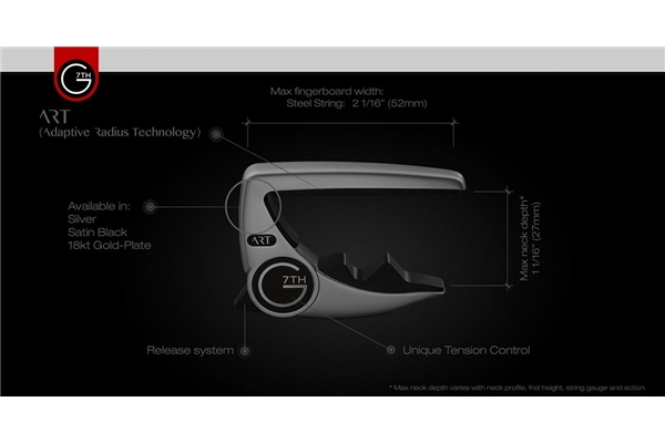 G7TH - Performance 3 ART 6 String Silver Capo