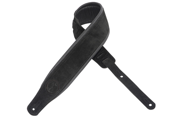 Levy's - MSSB2S-BLK Tracolla per basso in pelle scamosciata Signature Black On Black 3