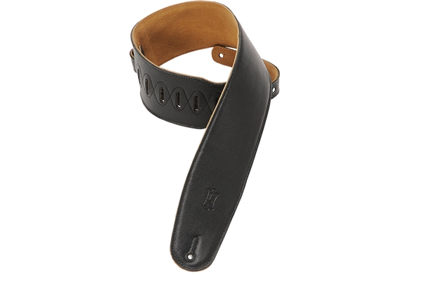 Levy's - M4GF-BLK Tracolla in pelle con retro in pelle scamosciata Black 3 1/2