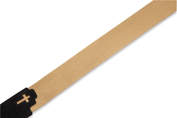 Levy's - MC8C-TAN Tracolla in cotone Tan con intarsio Cross 2