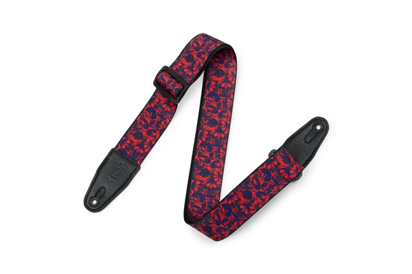 Levy's - MPD2-110 Tracolla in poliestere Purple & Red Skulls 2