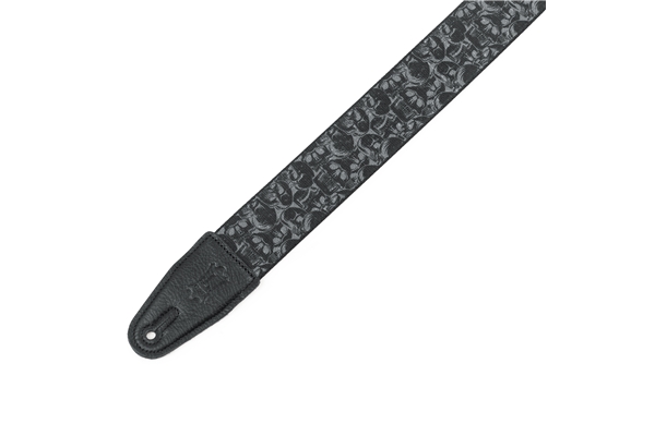 Levy's - MPD2-111 Tracolla in poliestere Black & Grey Skulls 2