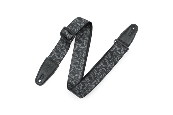 Levy's - MPD2-111 Tracolla in poliestere Black & Grey Skulls 2