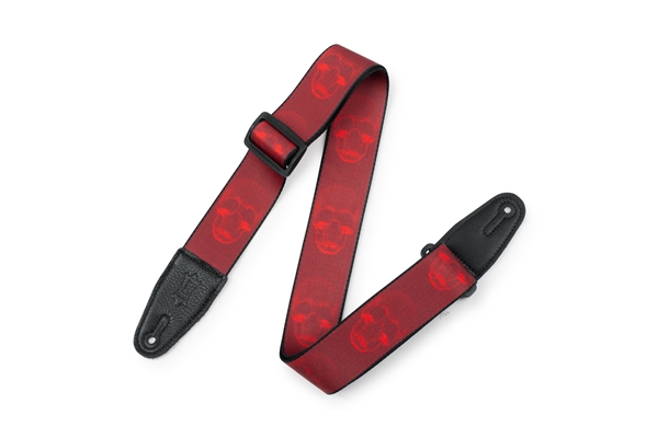 Levy's - MPD2-114 Tracolla in poliestere Dark Red & Red Skulls 2