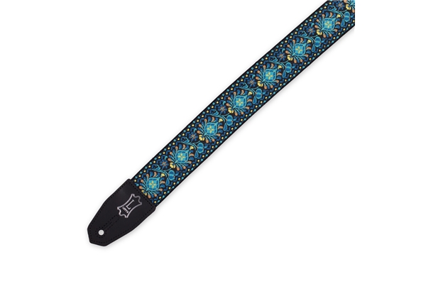 Levy's - MRHHT-04 Tracolla in jacquard Black, Blue, Gold Motif 2